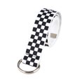thumbnail image 2 of Eosunjian Casual Men Women Checkerboard Canvas D Ring Belt Plaid Waist Strap Waistband Black, 2 of 2