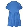 thumbnail image 4 of Stamzod Womens Summer Dress Casual V-Neck Short Sleeve Mini Shift Dress, 4 of 5