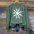 thumbnail image 6 of SYMOID Womens Green Snowflake Sweatshirt, Vintage Christmas Cotton Sweatshirt, Loose Fit Crew Neck Long Sleeve, Size S-XXL,Size L, 6 of 6