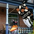 thumbnail image 2 of Welcome Halloween Boo Ghosts Pumpkins Spider Web House Flag Large 28X40 Inch Big Vertical Double Sided Yard Outdoor Outside Holiday Decoration, 2 of 6