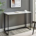 thumbnail image 2 of Luxe 42" Dual Metal Y-Leg Base Writing Desk in Faux White Marble, 2 of 4