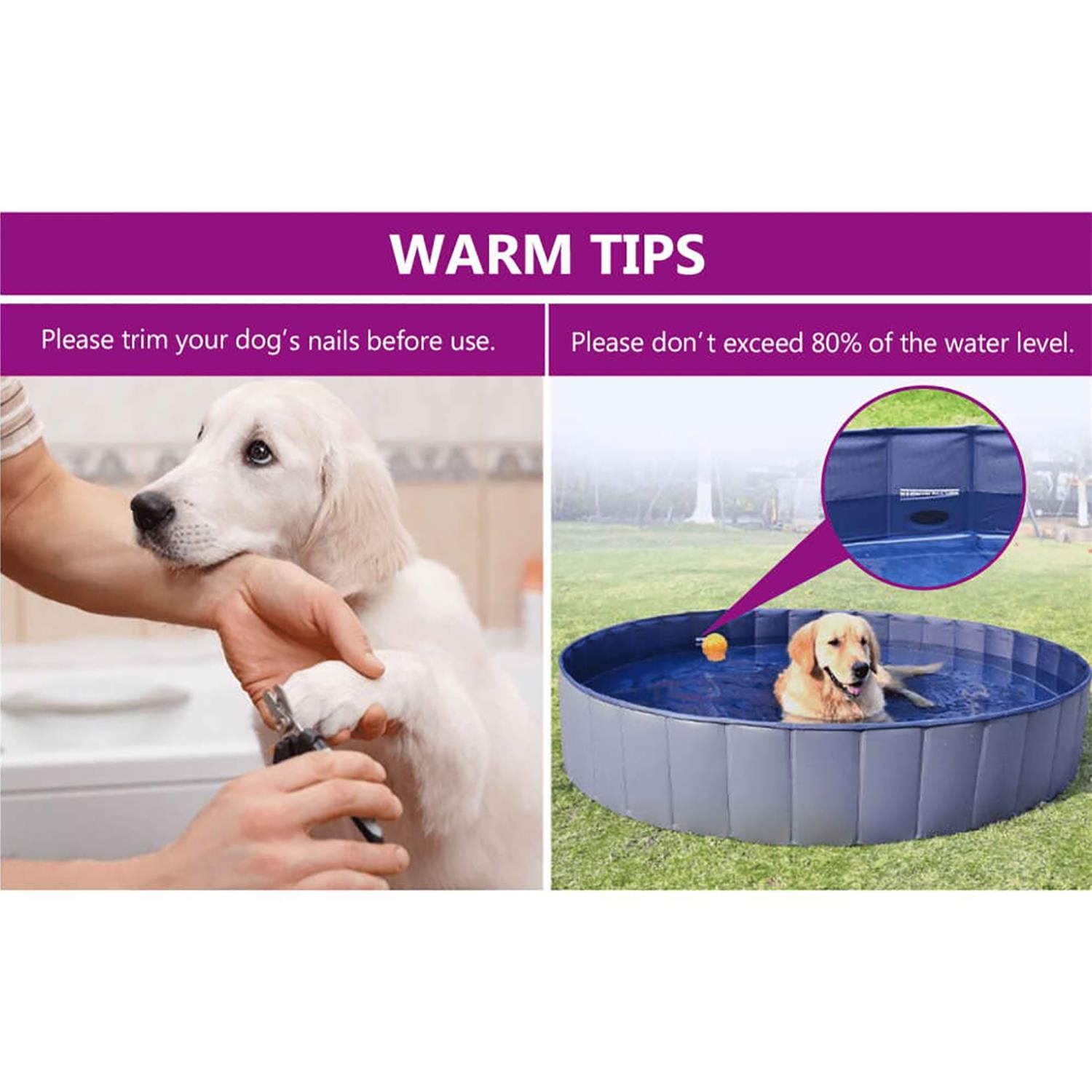 Pefilos 31.5"x7.9" Foldable Dog Swimming Pool for Large, Medium, Small Dogs, PVC Pet Pool for Outdoor Dog Bath Pool, Blue Pefilos 31.5"x7.9" Foldable Dog Swimming Pool for Large, Medium, Small Dogs, PVC Pet Pool for Outdoor Dog Bath Pool, Blue