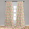 thumbnail image 5 of Ambesonne Floral Curtains, Romance Bouquet Design, Pair of 28"x84", Multicolor, 5 of 5