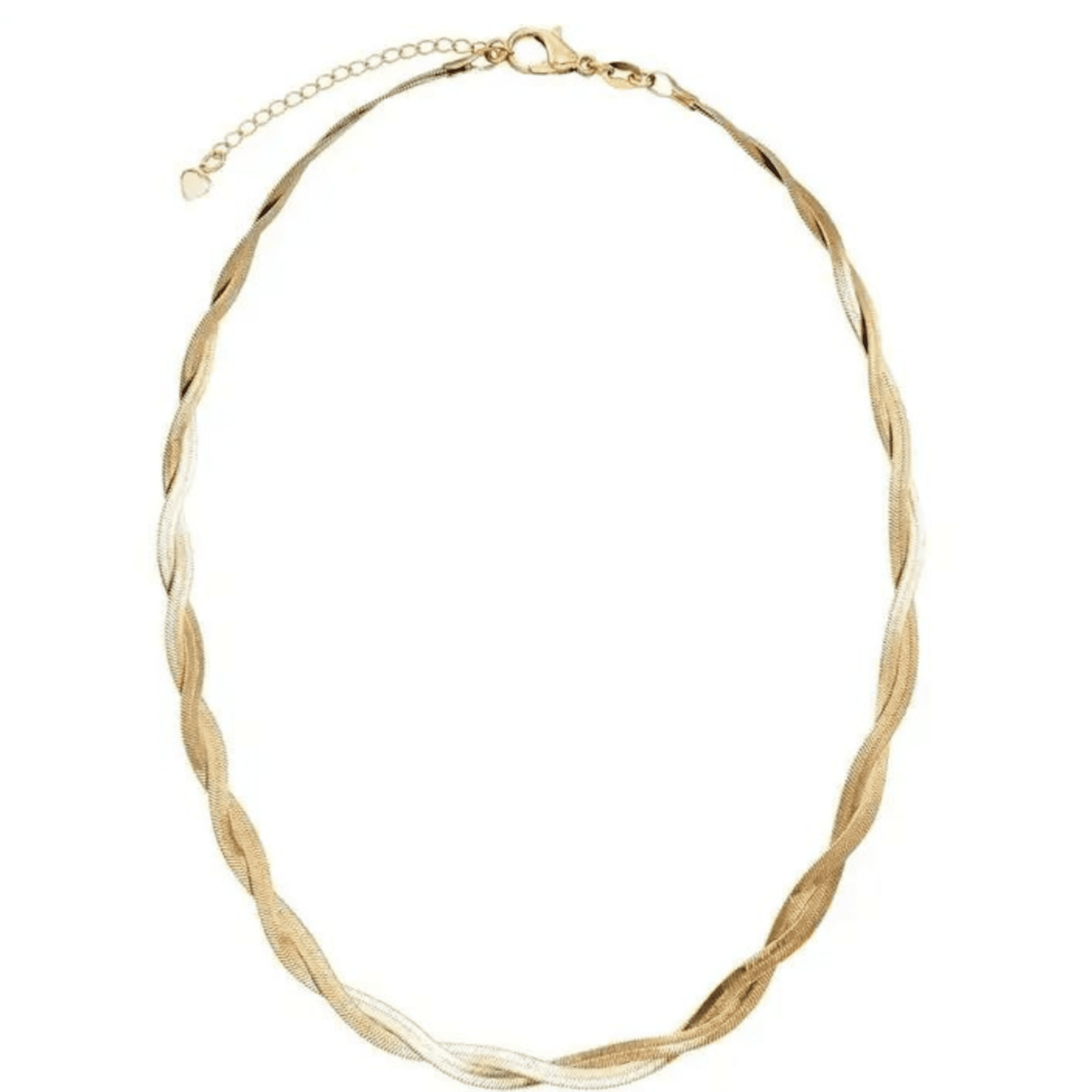 LAPRECIEUZ DE ARTHES JEWELRY Twisted Snake Herringbone Chain 18K Gold over Stainless Steel Necklace, 18 in