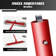 Concrete Bull Float Tool Kit with 48x12 inch Round End Fresno Trowel, Stainless Steel Board, 4 Extendable Aluminum Alloy Poles and Tilt Bracket