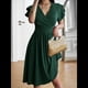 thumbnail image 5 of Vestido Midi de Verano 2025, Escote en V, para Invitadas de Boda, Cóctel, Corte A, Entallado y Acampanado Verde XL, 5 of 7