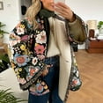 thumbnail image 2 of Awdenio Womens Fall Fashion 2024 Quilted Jacket Cardigan Lightweight Floral Print Open Front Padded Puffer Jackets, 2 of 6