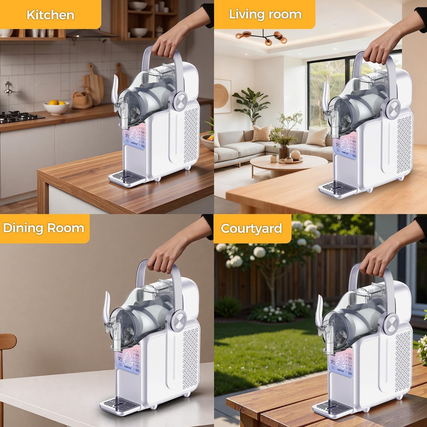 GSEICE 88oz Slushie Machine & Soft Serve Ice Cream Maker 2-IN-1, No Ice Needed Slushy Maker For Home, 6 Preset for Smoothies, Milkshakes, Cocktails, Frappés, Margarita, and Ice Cream