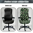 thumbnail image 4 of SCRAWLGOD Comfy St. Patrick's Day Office Chair Covers Universal Non-Slip High Back Chair Slipcover Breathable Easy to Install Computer Chair Covers, Gnome Four Leaf Clover Horseshoes Green Black, S, 4 of 7