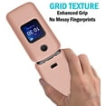 thumbnail image 2 of Case for Alcatel Go Flip 4 / TCL Flip Pro Phone, Nakedcellphone Slim Hard Shell Protector Cover with Grid Texture - Rose Gold Pink, 2 of 7