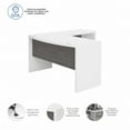 thumbnail image 4 of Echo L Shaped Bow Front Desk in Pure White and Modern Gray - Engineered Wood, 4 of 7