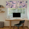 thumbnail image 5 of Pink Flowers Tier Curtains 36 Inch Length, Spring Floral Purple Butterflies Farmhouse Cafe Short Curtains for Bathroom Over Sink, Small Kitchen Curtain Light Filtering Drapes 2 Panels 27.5"Wx36"L, 5 of 8