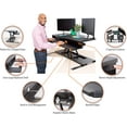 thumbnail image 4 of flexpro power 40 inch electric corner desk | 2 level standing desk converter with quiet height adjustments | large dual level sit to stand workspace | great for cubicles! (corner /, 4 of 9