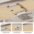 thumbnail image 5 of Dining Table for 6-8 People, Large Extendable Kitchen Table for 6 with Metal Frame & MDF Board, Long Rectangular Wood Dining Room Table, Natural Wood, 5 of 9