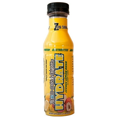 H2O Overdrive Hydrate Lychee Lemon Rush Hydration Beverage, 12 fl oz, (Pack of 12)