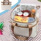 thumbnail image 1 of Bolsa de Picnic Aislada de Tela Oxford con Forro de Aluminio, Tote Impermeable y Antifugas para Almuerzo, Bolso de Mano Beige de Gran Capacidad 24x16x16cm, 1 of 8