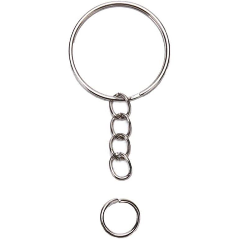 Personalized 100Pcs Round Keychains Attachment Keyring Keychain Split Jump  Rings Bulk Ring DIY Jewelry Key Chain Craft for Women Men Key Chain  Accessories (Size : 25mm) 
