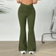 thumbnail image 2 of Pantalones largos ligeramente acampanados con cintura en V para mujer, ideales para el verano, 2 of 8