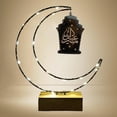thumbnail image 1 of Rústico Eid Ramadán Mubarak Decoraciones Luces LED Mesa de mesa Artesanías de madera Lámpara para fiesta Festival Interior Exterior Familia Negro BLESIY Luz nocturna EID Mubarak, 1 of 6