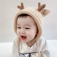 thumbnail image 3 of Baby Hat Cute Little Elk Toddler Warm Earflap Beanie para Otoño Invierno (Khaki) JAMW Sencillez, 3 of 5