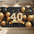 thumbnail image 5 of Golden Black 40th Birthday Banner Studded Happy Birthday Display Number 40 Metallic Balloons 40th Anniversary Backdrop for 40th Birthday Party Adult Celebration Family Gathering, 5 of 9