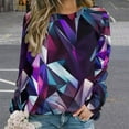 thumbnail image 2 of Geometric Lattice Womens Oversized Sweatshirts Hoodies Crewneck Casual Tops Comfy FallWinter Clothes 2024, 2 of 7