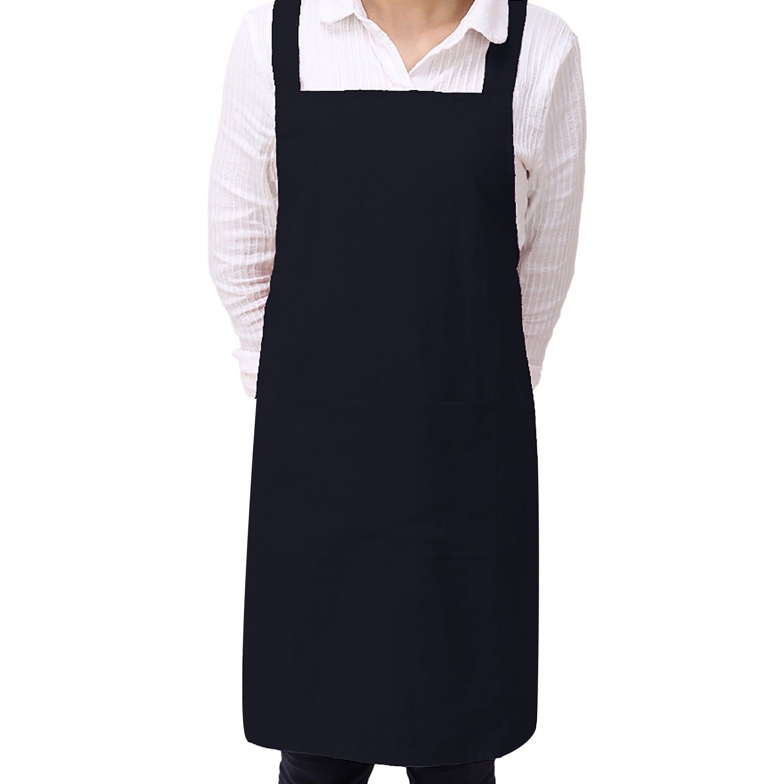Cotton twill apron personalised with a leather patch