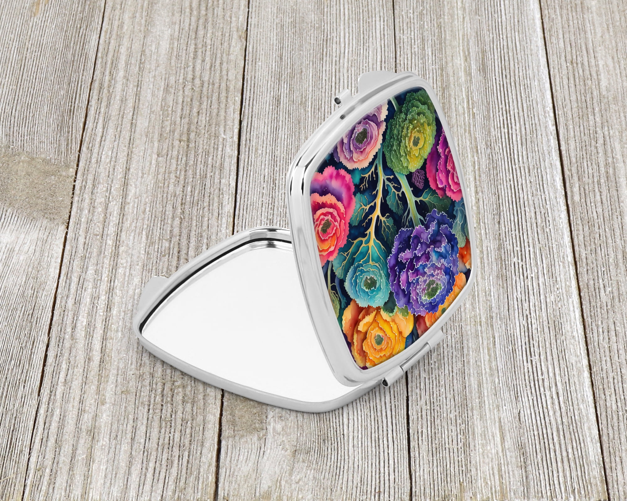 Colorful Ornamental Kale Compact Mirror 2.75 in x 3 in