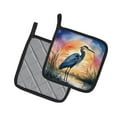 thumbnail image 2 of Carolines Treasures DAC7503PTHD 7.5 x 7.5 in. Blue Heron Setting Sun Pot Holders - Set of 2, 2 of 7