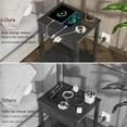 thumbnail image 6 of Set of 2 End Table with Charging Station, Narrow Side Table with USB Ports and Outlets, Nightstands with 2-Tier Storage Shelves, Sofa Table for Small Space Living Room Bedroom, 6 of 14