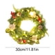 thumbnail image 3 of Corona navideña iluminada con bayas rojas y piñas - Decoración de puerta de invierno de 30 cm para uso interior/exterior, decoración festiva navideña con detalles de algodón, 3 of 6