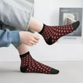thumbnail image 5 of Goofa Red Buffalo Plaid Merry Christmas Pattern Non Slip Socks with Grips for Elderly, Crew Socks Yoga Hospital Socks Cushioned Sole Gripper Socks for Men Women, 5 of 5