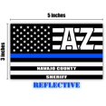thumbnail image 2 of Reflective Navajo County Arizona AZ Thin Blue Line Stealthy Old Glory USA Flag | Honoring Law Enforcement Officers Sheriffs | County State Decal Bumper Sticker 3M Vinyl 3" x 5", 2 of 3