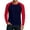 Red, variant on Mens Baseball Shirt Casual Raglan Long Sleeve Crewneck Color Block T-Shirt Lightweight Vintage Tops