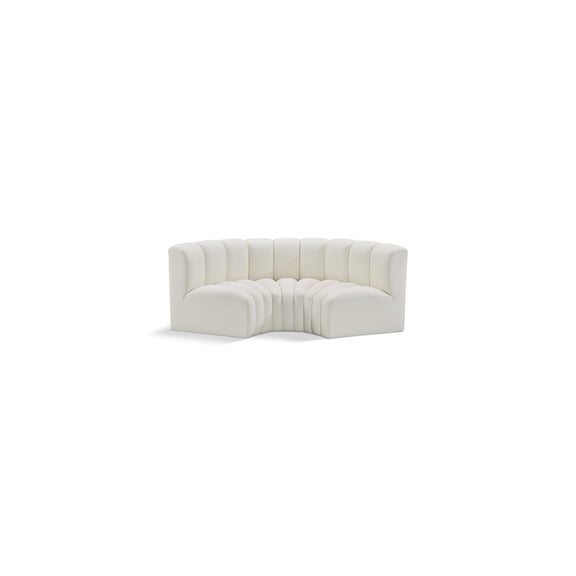 Meridian Furniture Arc Cream Vegan Leather Modular Sectional