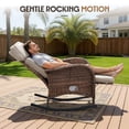 thumbnail image 3 of Bellefurn Outdoor Rocking Recliner Chairs,Patio Wicker Rocking Chairs Outdoor Lounge Chairs with Adjustable Backrest & Footrest,Reclining Lounge Rocker Chair for Outdoor,Fire Pit,Pool,Garden, 3 of 10