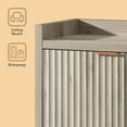 thumbnail image 4 of ARKANTOS Fluted Shoe Cabinet 3 Level Adjustable Shelf and 2 Doors Light Gray Oak, 4 of 6