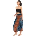 thumbnail image 2 of Combinaison Pantalon Bohème Harem pour Femmes 2 en 1 en Rayonne à Taille Smockée, 2 of 6