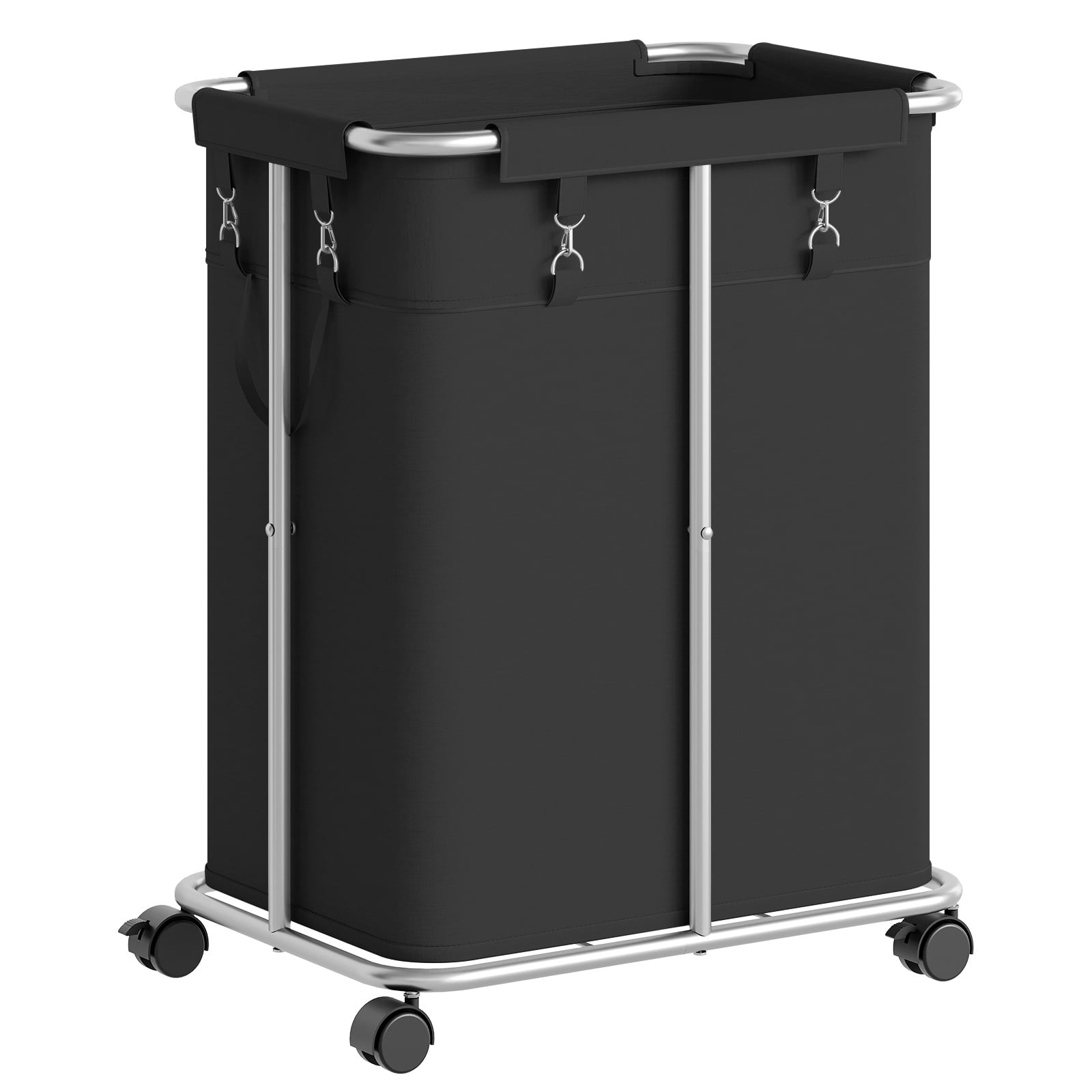 HOOBRO 170L Laundry Basket with Wheels, 45 Gallons Rolling Laundry Hamper, Narrow Slim Laundry Sorter with Removable Oxford Fabric Bag, Laundry Room, Dorm Room, Bedroom, Black BB05XY01