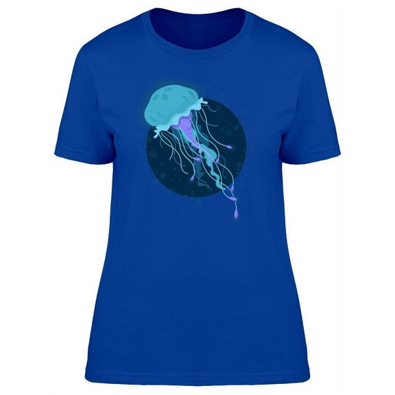 Blue Amazing Jellyfish T-Shirt Women -Image by Shutterstock, Female Medium