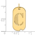 thumbnail image 3 of 14k Yellow Gold Polished Finish Block Letter C Initial Design Dog Tag Charm Pendant, 3 of 3