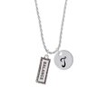 thumbnail image 2 of Delight Jewelry Silvertone Balance Silvertone Script Initial Disc - T - Charm Necklace, 20"+3", 2 of 4