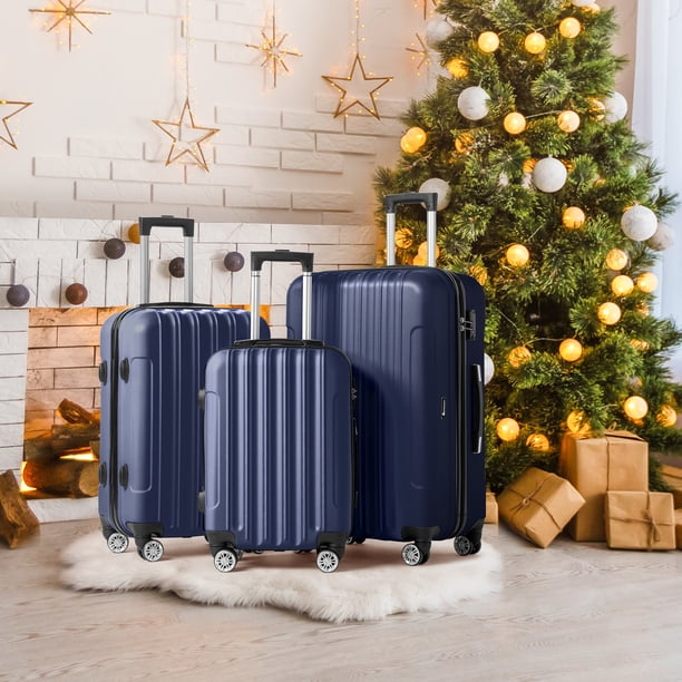 Zimtown 3 Piece Nested Spinner Suitcase Luggage Set With TSA Lock