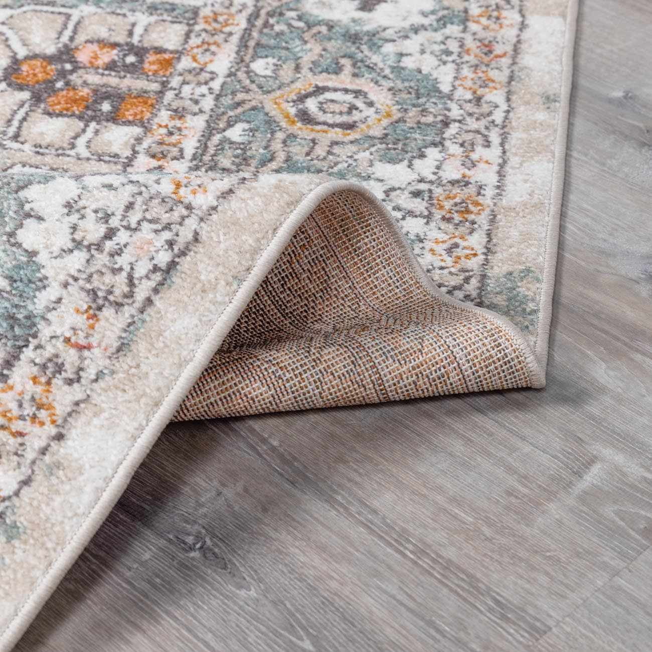 Bolinas Traditional Oriental Living Room Area Rug - Bohemian Vintage Look - Boho Style - Contemporary Abstract Carpet - Multicolor, Beige, Red, Green - 7'10" x 10'3"