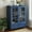 Blue, variant on Resenkos Minimalist Buffet Cabinet, Double Glass Doors & Drawer, Sideboard, Vintage Blue
