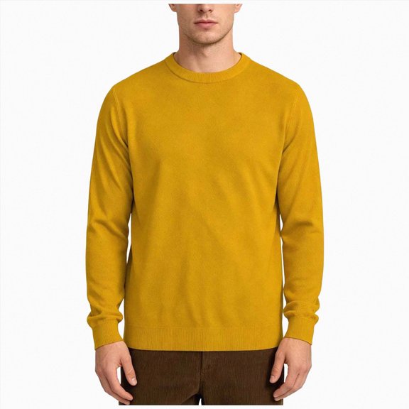COMVALUE Mens Classic Crew Neck Knit Pullover Regular Fit Long Sleeve Solid Color Sweater For All Season Daily Use