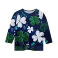 thumbnail image 5 of Blusas y camisas de manga larga y cuello redondo para niños, tallas medianas y grandes, informales, con estampado de San Patricio, mangas a ochos y cuello redondo, camisetas para niños., 5 of 5
