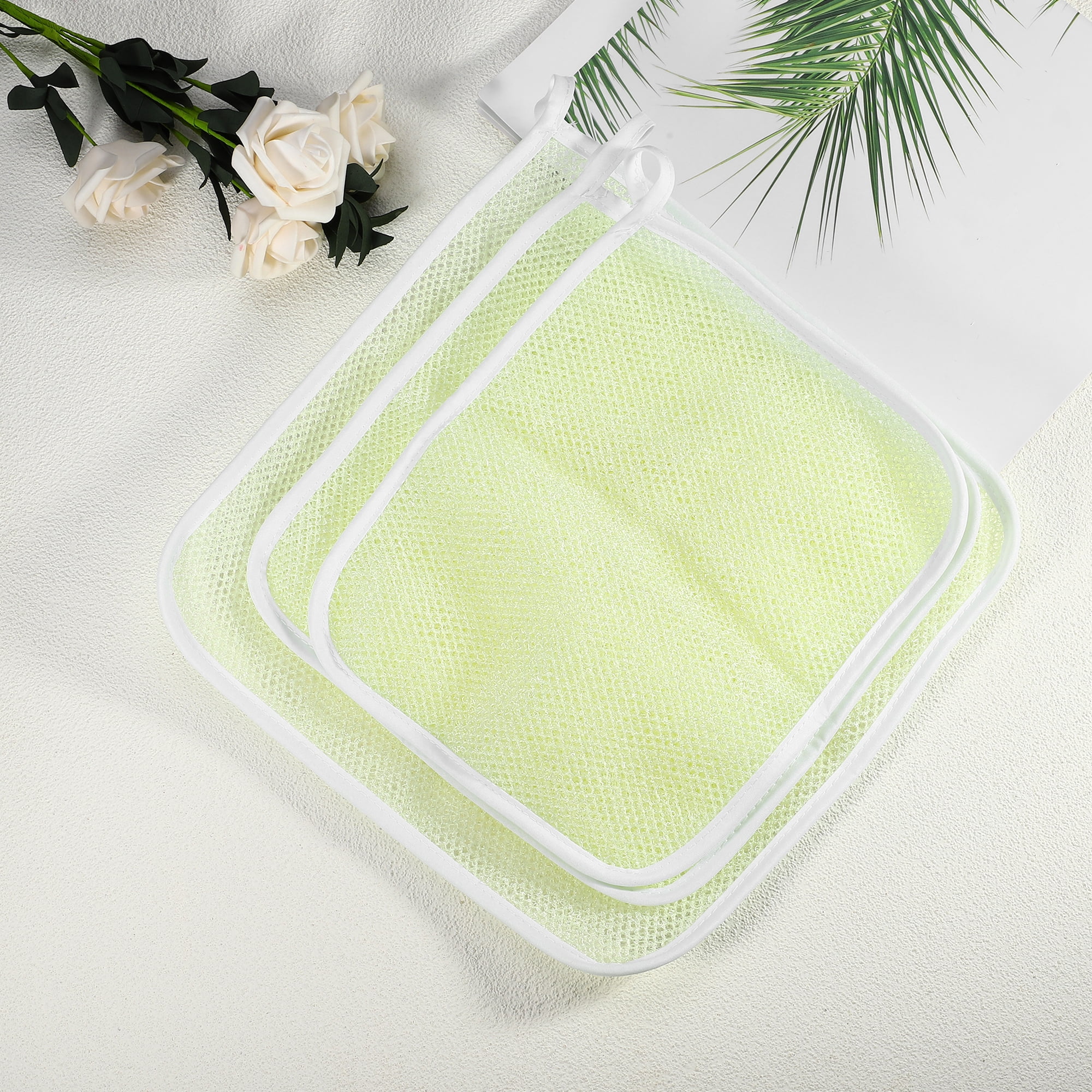 Unique Bargains Double Side Elasticity Body Scrub Towel Body Scrubber 8.66" x 10.24"