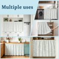 thumbnail image 6 of Sage Green Florals Oven Skirt Curtain for Kitchen Decor 28"x35", Abstract Damask Flowers European Style Self Adhesive Stove Curtains Skirt Cabinet Curtains for Bathroom Laundry Room, 6 of 8