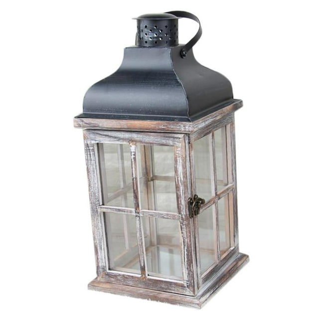 Linterna de Linterna Portavelas Portavelas candeliere Lámpara de Jardín Decoración 10 BLESIY Portavelas de viento de madera